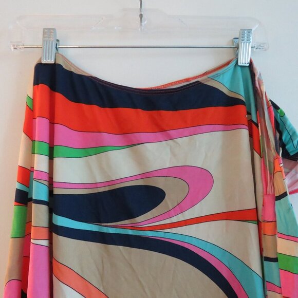 TRINA TURK Multicolor Retro Stretch Swim Cover Up Tie Skirt Vacation Resort Sz S - Picture 9 of 15